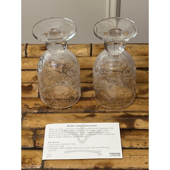 Lot of Southern Living at Home 2 Bella Luna Glasses 4 Jamestown Votive Holders + - Picture 8 of 9